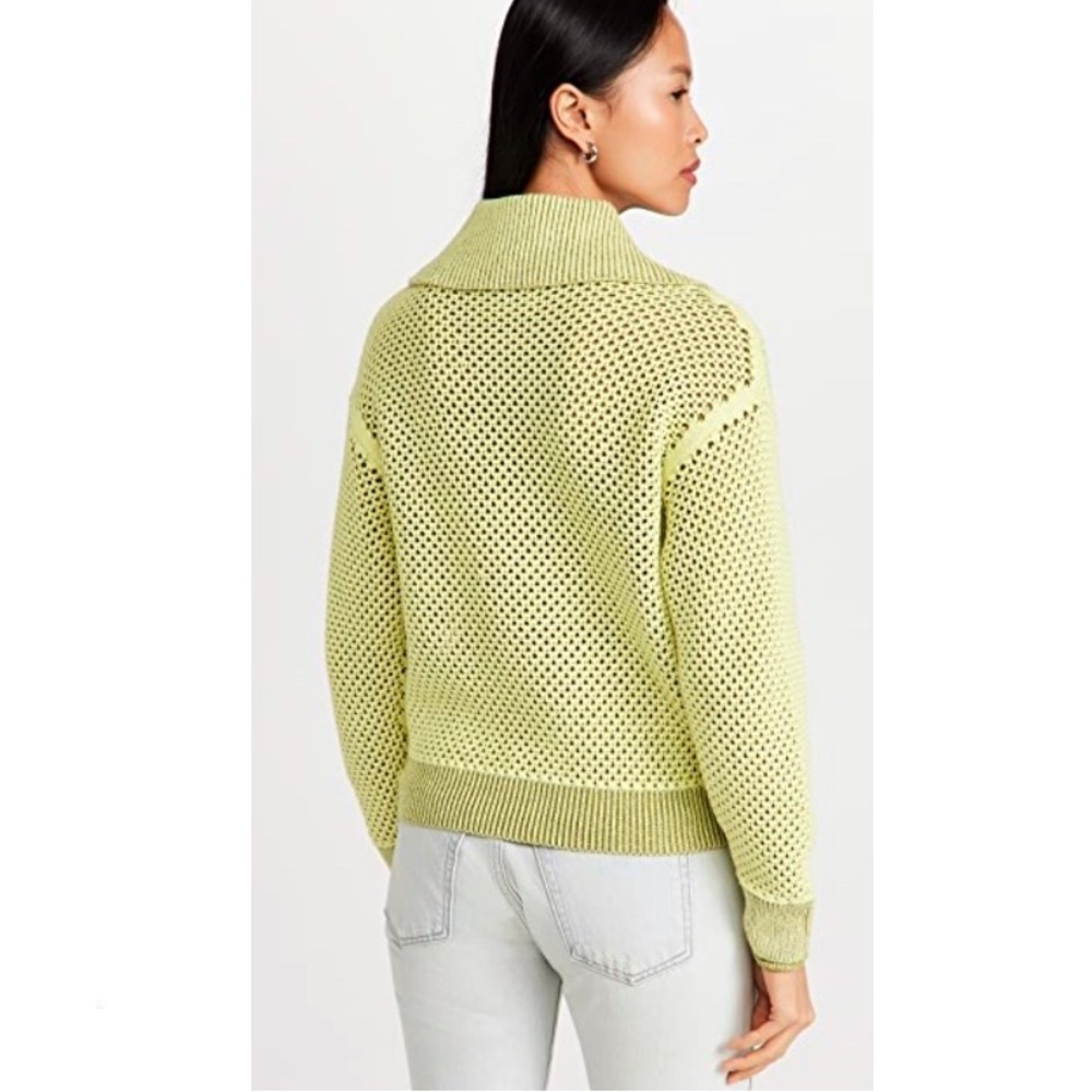 NWT Jonathan Simkhai Ariella Cotton Blend Sweater In Lime Green Sz S - Picture 7 of 15